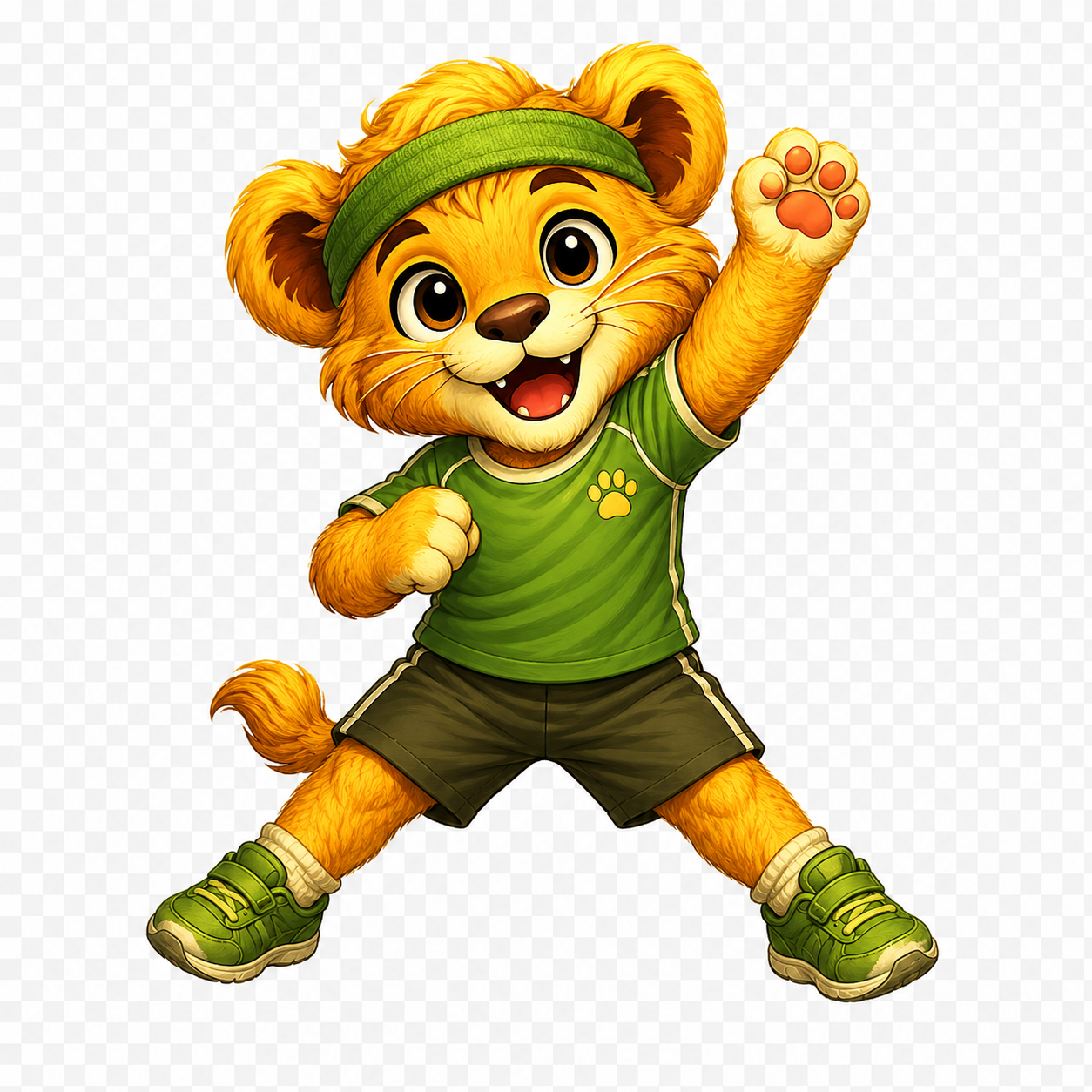 Kitimu the lion ready for exercise